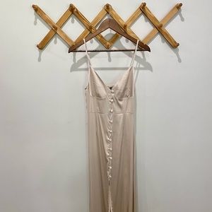 Champagne silky fitted maxi